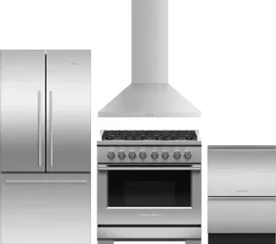 4 Piece Package Includes Refrigerator, Range, Hood And Dishwasher